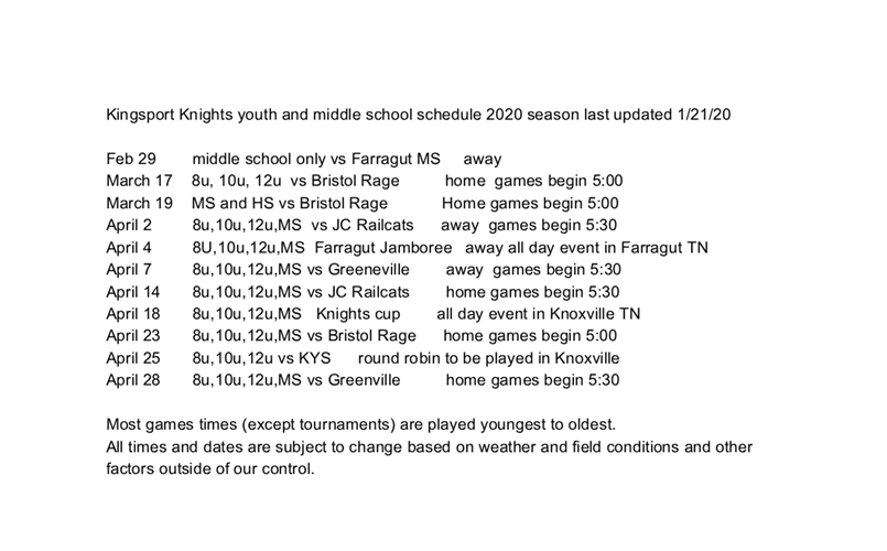 Kingsport Knights Lacrosse Club > Home